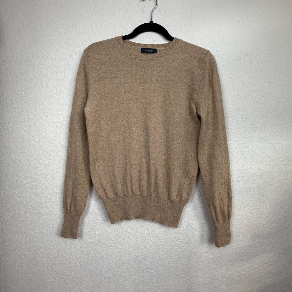 M&S Autograph 100% Cashmere Quiet Luxury Tan Sweater Size UK 8 EU 36 US XS *read